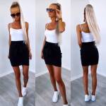 Turquoise Medvilninis Surišamas Sijonas