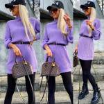 Roosa Vööga Kudumkleit