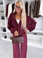 Tumši Pelēks Divdaļīgs Velūra Treniņtērpa Komplekts