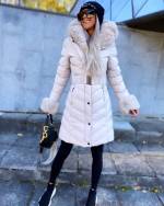 Beež Vööga Soe Talvemantel