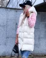 Beež Lühem Kapuutsiga Vest