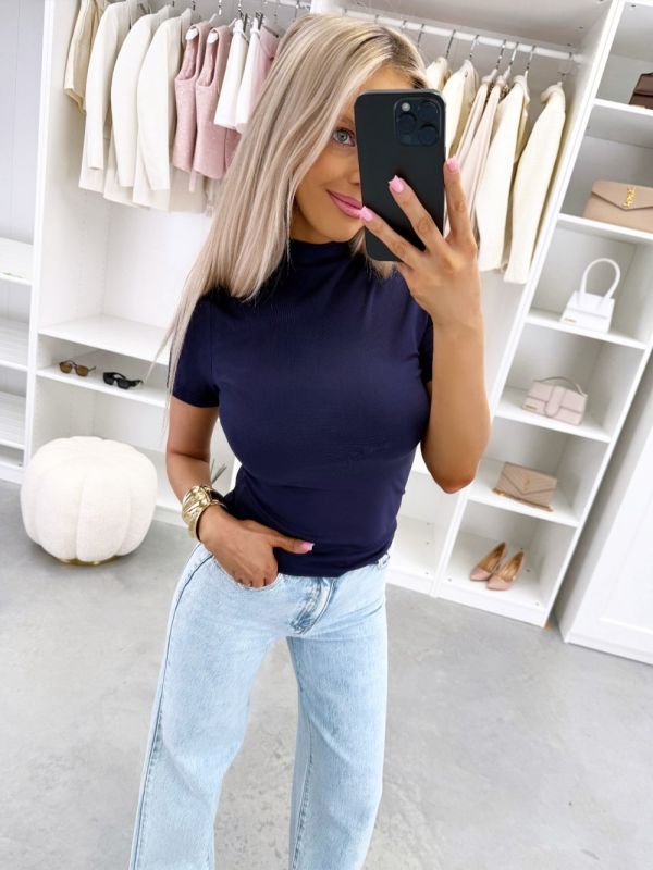 Navy Blue Stretchy And Soft Top