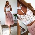 Melns Mežģīņu čokeru Tops