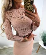 Violetinė Nėriniuota Trumpa Palaidinė