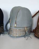 Grey Riveted Backpack