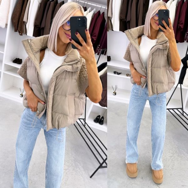 Taupe Oversized Lukuga Vest