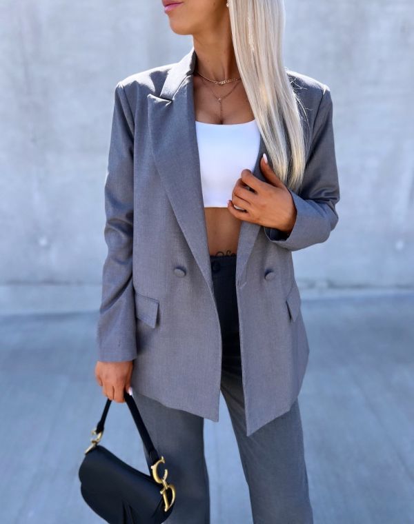 Grey Oversized Blazer