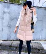 Beež Lühem Kapuutsiga Vest