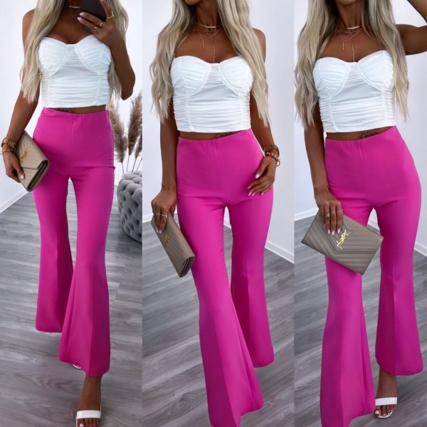 Fuchsia Polite Pants Extendable From The Bottom