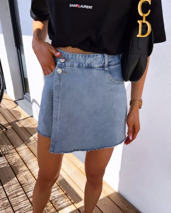 Light Blue Denim Skort