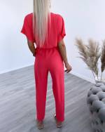 Черный Длинный комбинезон с резинкой посередине