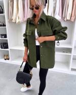 Khaki Oversized K/S Jakk