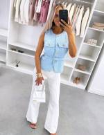 Sinine Kuldsete Nööpidega Vest