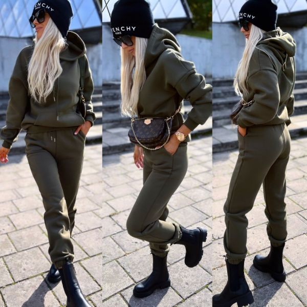 Khaki Soft Tracksuit Set