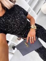 Brūns Maigs Fliteru Crop Tops