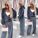 Gaiši Rozā Divdaļīgs Velūra Treniņtērpa Komplekts