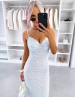 Valge Veniv Pitsist Bodycon Kleit