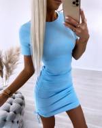 Must Külgedelt Reguleeritav Vabaaja Kleit