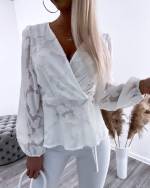 Melns Aptinama Blūze Ar Ziedu Rakstu