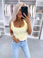 Balts Elastīgs Tops Ar Mežģīņu Apdari