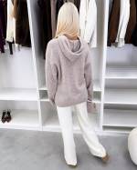 Серый Мягкий свитер в стиле худи