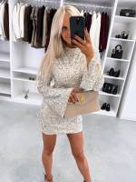 Коричневый Платье с мягкими пайетками