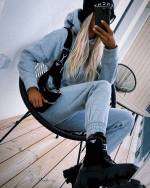 Серый Мягкий спортивный костюм