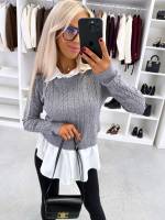 Tumesinine Alusriidega Pehme Sviiter