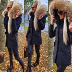 Темно-серый Водонепроницаемая зимняя куртка с натуральным мехом