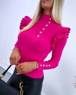 Juoda Megztinis Su Auksinėmis Sagomis