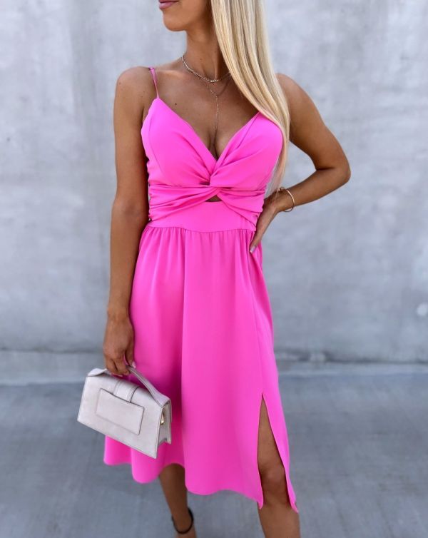 Pink Dress With Slit