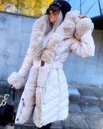 Beež Vööga Soe Talvemantel