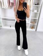 Czarny Jeansy Comfort Fit Z Szeroką Nogawką