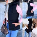 Šviesiai Rausvos Spalvos Trumpesnė Liemenė Iš Vandeniui Atsparios Medžiagos