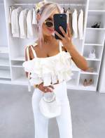 Kollane Volangidega Crop-top