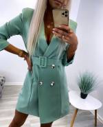 Melns Žaketes Tipa Kleita Ar Jostu