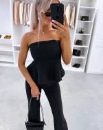 Valge Peplum Pluus