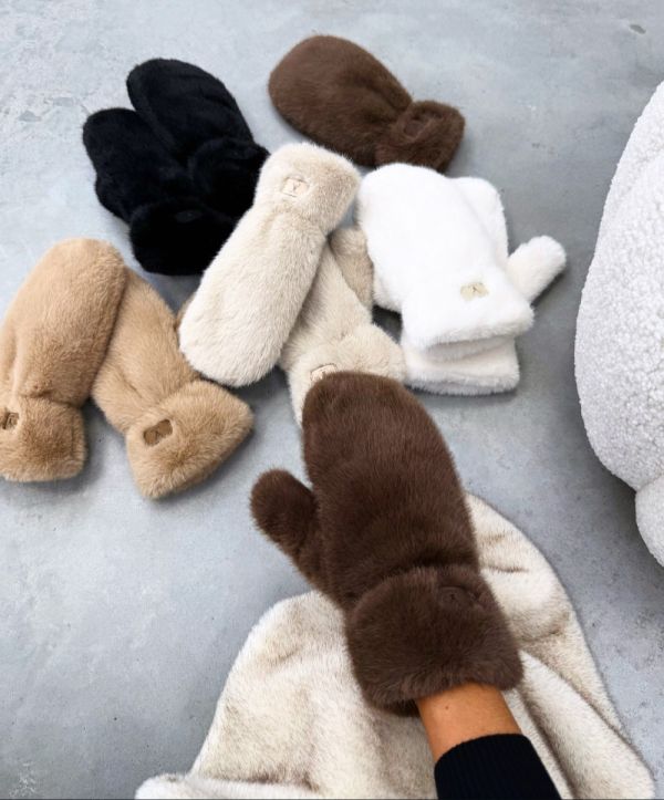 Коричневый Мягкие уютные перчатки