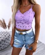 Punane Venivast Pitsist Crop Top