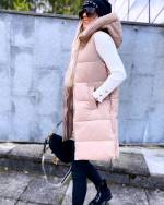 Beež Lühem Kapuutsiga Vest