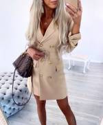 Tumši Zaļa Žaketes Stila Kleita