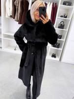 Светло-бежевый Роскошное зимнее пальто с капюшоном