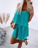 Tirkīza Plisēts Kombinezons