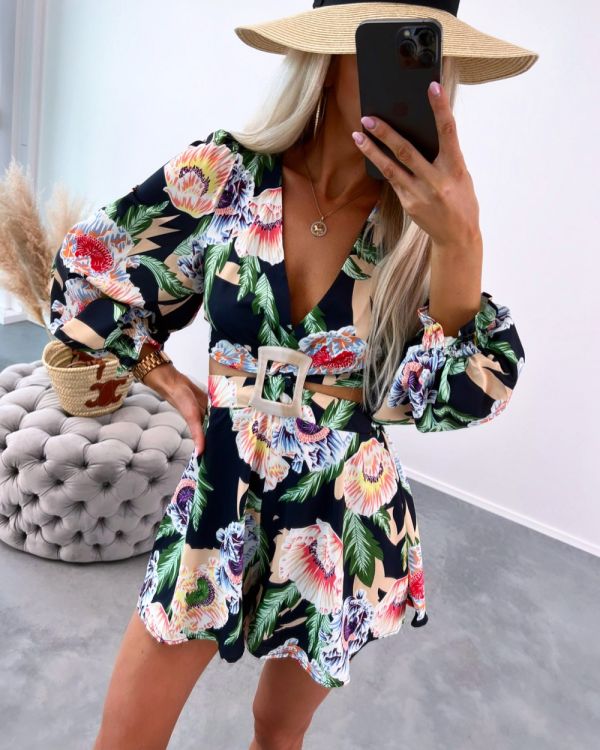 Black Floral Jumpsuit