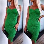 Juoda Bodycon Nėriniuota Suknelė