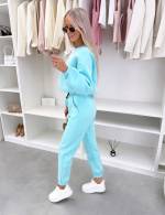 Turkus Dwuczęściowy Komplet Sukienkowy