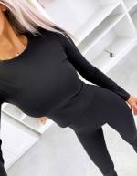 Brązowy Dwuczęściowy Modelujący Komplet Ze Stretchu