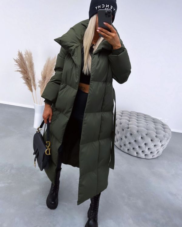 Khaki Winter Tie Parka