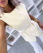 Balta Liemenė-švarkas Su Surišamu Priekiu