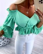 Balta Trumpas Viršus Su Dirželiais